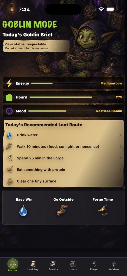 Burrow home screen